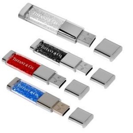 16GB Crystal USB Flash Drive w/Removable Cap